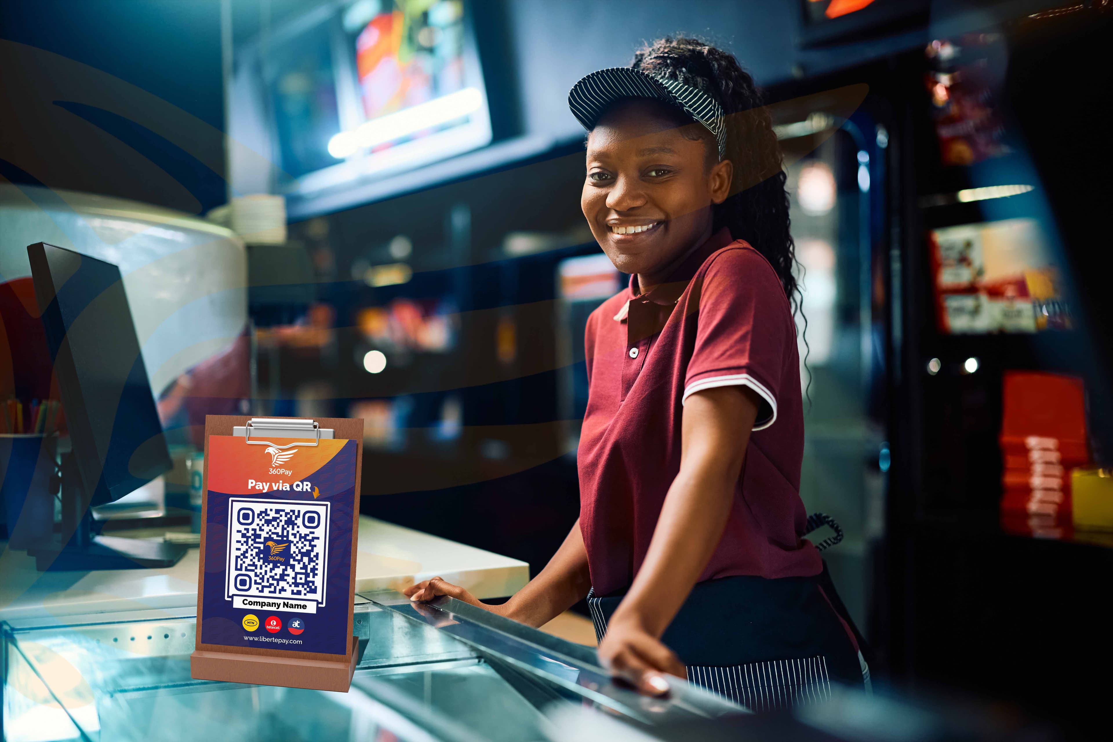 Illustration of accepting cards, mobile money, QR, and checkout payments